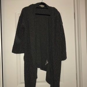 Anthropologie Grey Sparkle Winter Cadigan